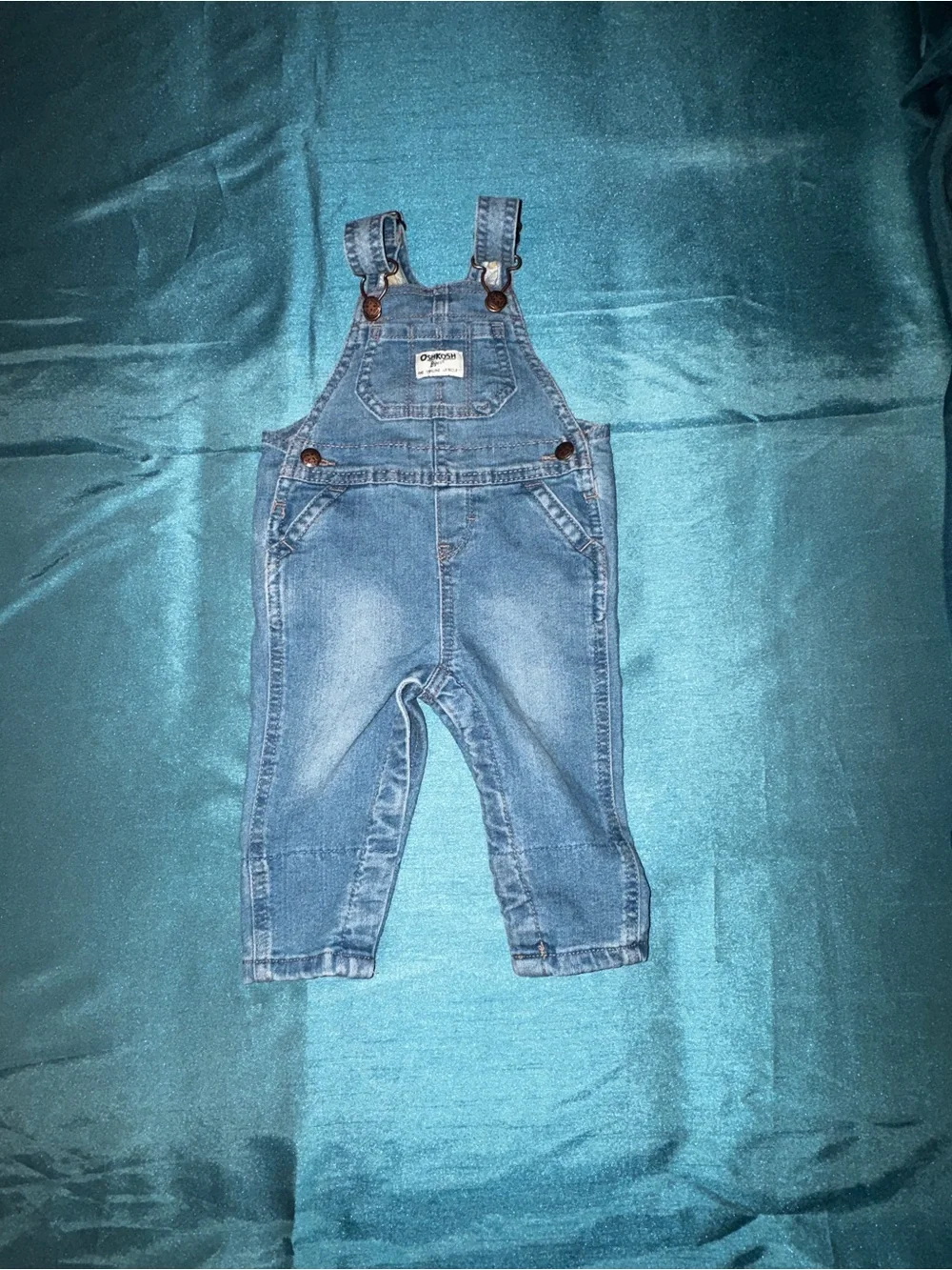 Vintage Baby OshKosh B'gosh Blue Denim Overalls 9M - like new!